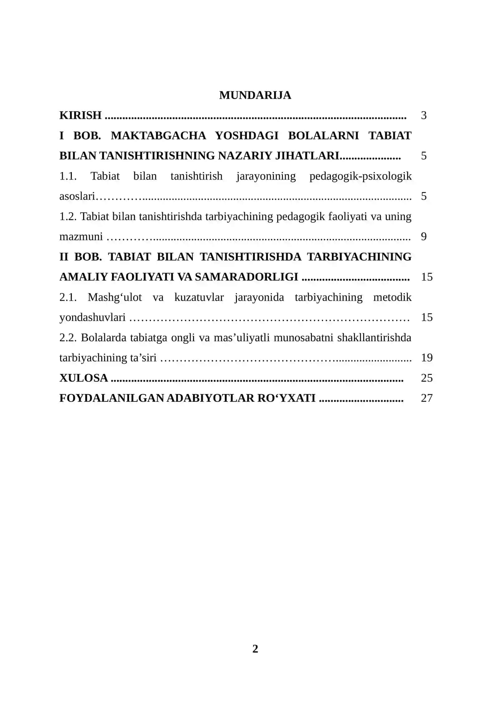 TABIAT BILAN TANISHTIRISHDA TARBIYACHINING O‘RNI 2