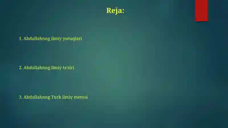 Abdullo Turkiy Ilmiy Merosi 2