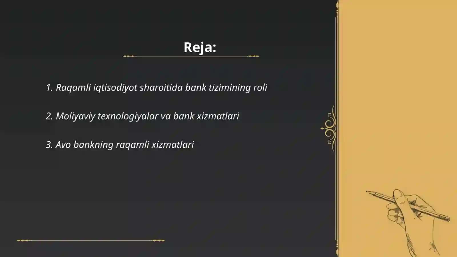 Raqamli iqtisodiyot sharoitida moliya-bank tizimining transformatsiyasi, Avo bank misolida 2