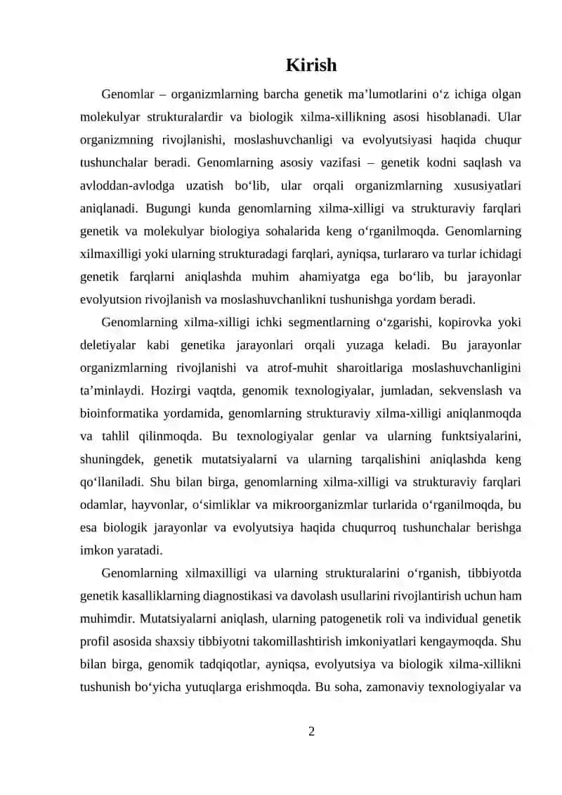 Genomlar asoslari va genetika 2