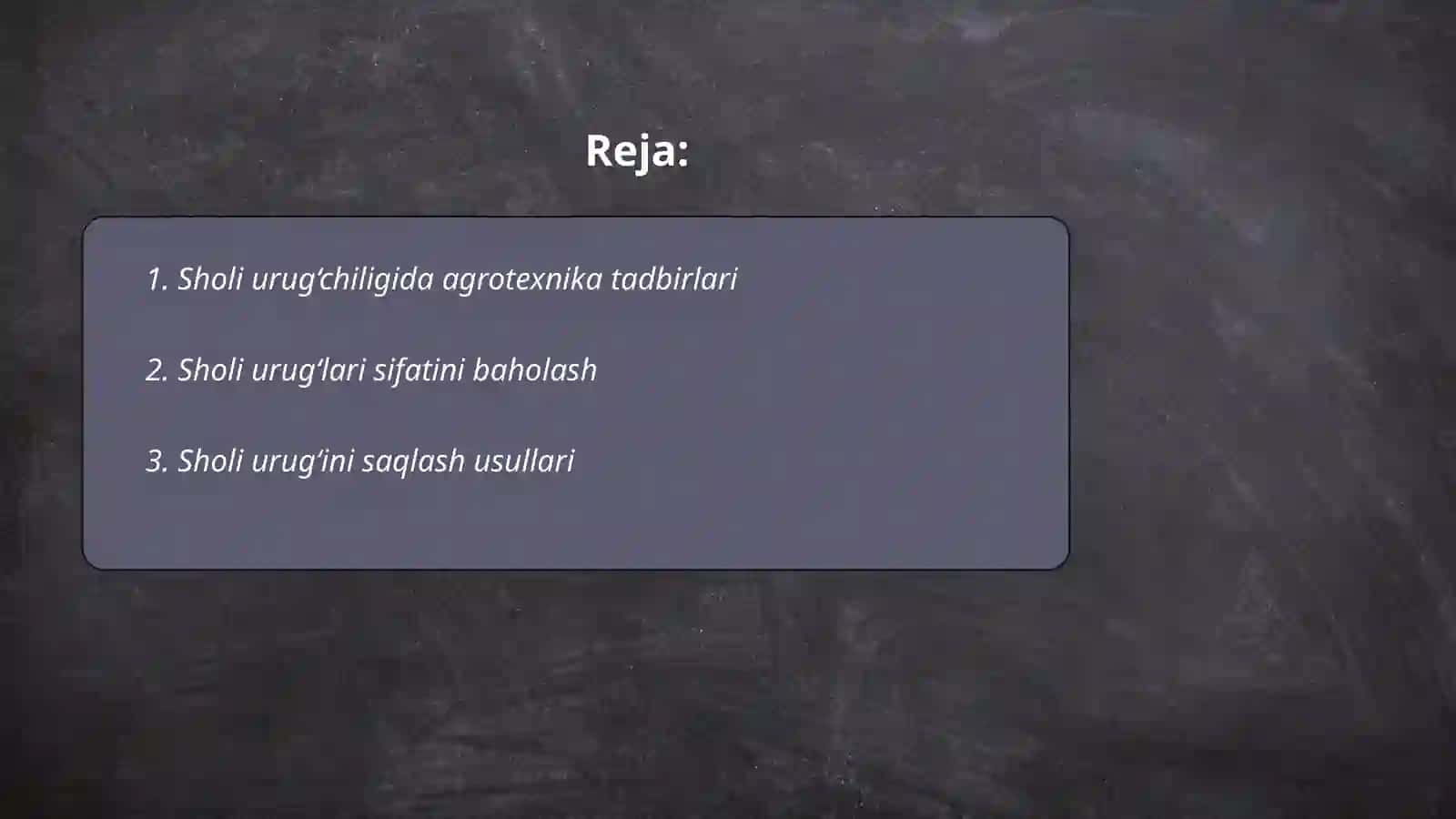 Sholi urugʻchiligi 2