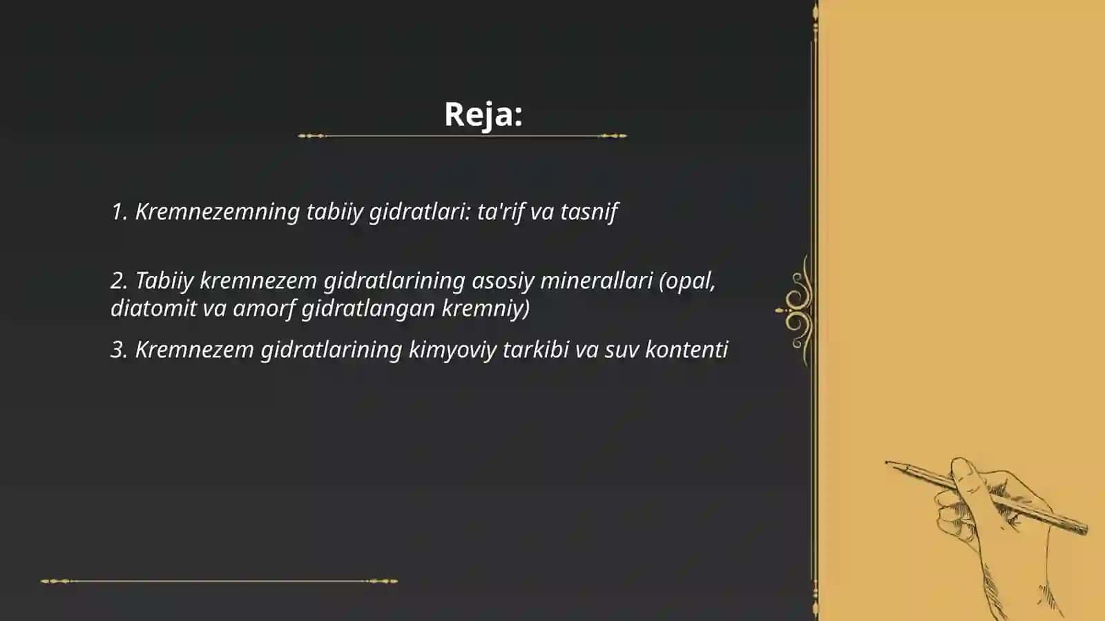 Kremnezemning tabiiy gidratlari ta'rif va tasnif 2