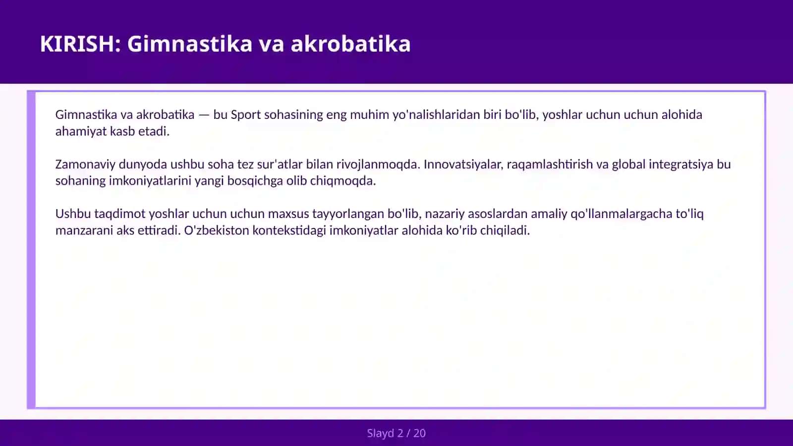 Gimnastika va akrobatika 2