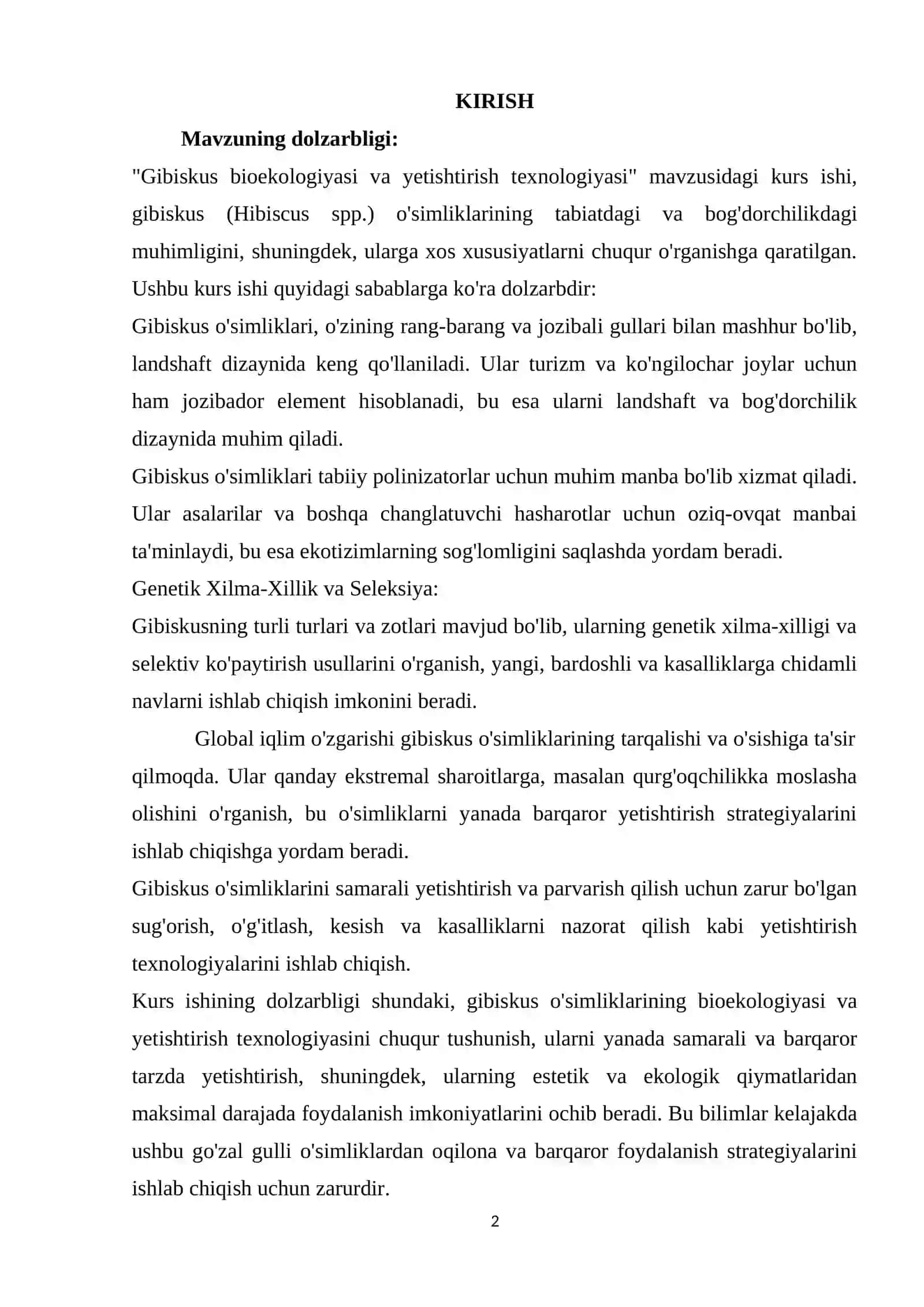 Gibiskus bioekologiyasi va yetishtirish texnologiyasi 2