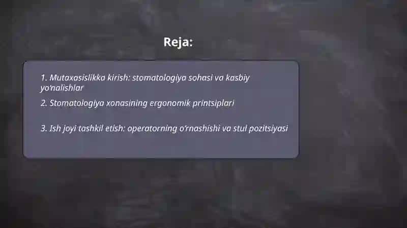 Preklinik restavratsion fanidan mustaqil ish 2
