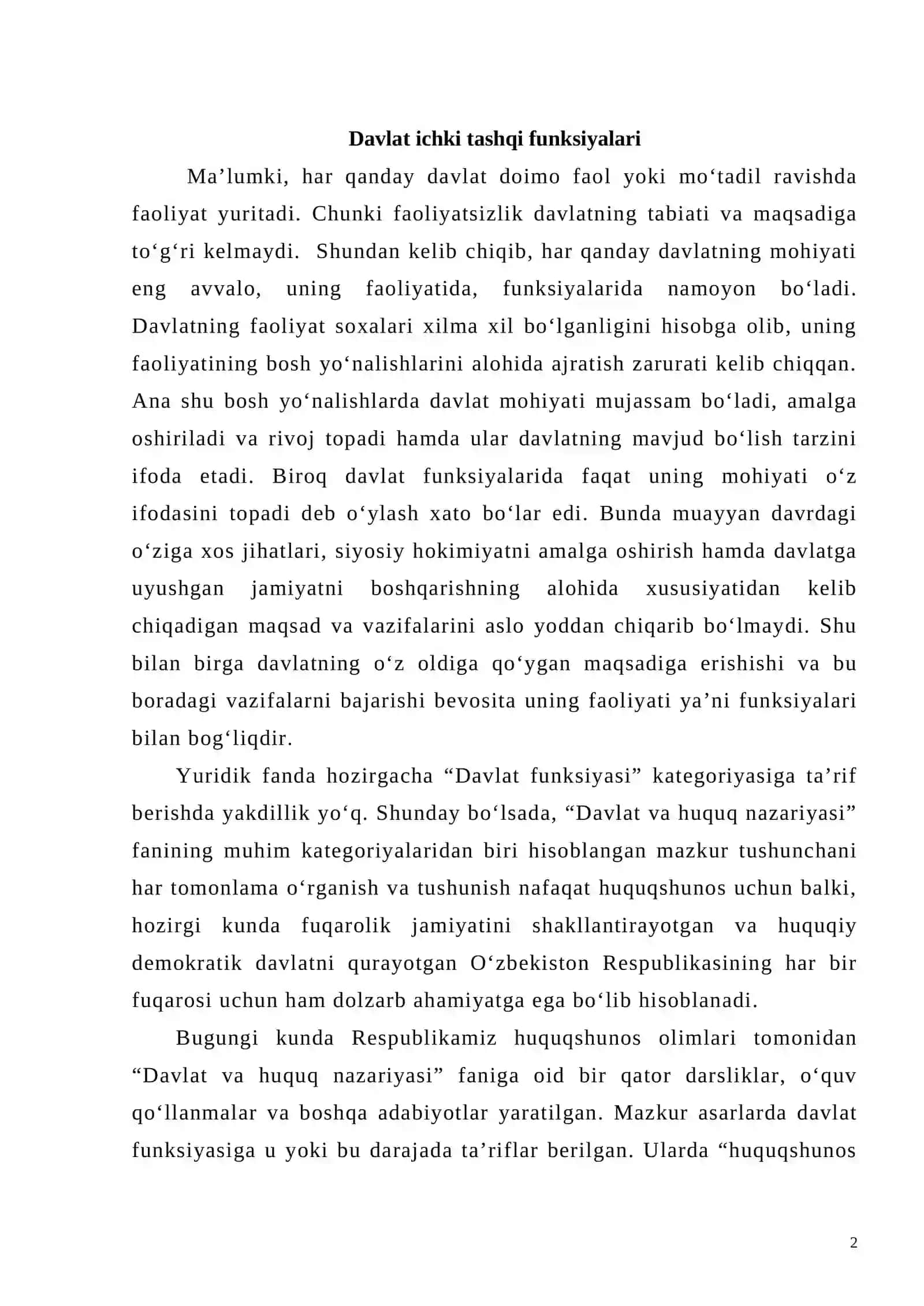 Davlat ichki tashqi funksiyalari 2