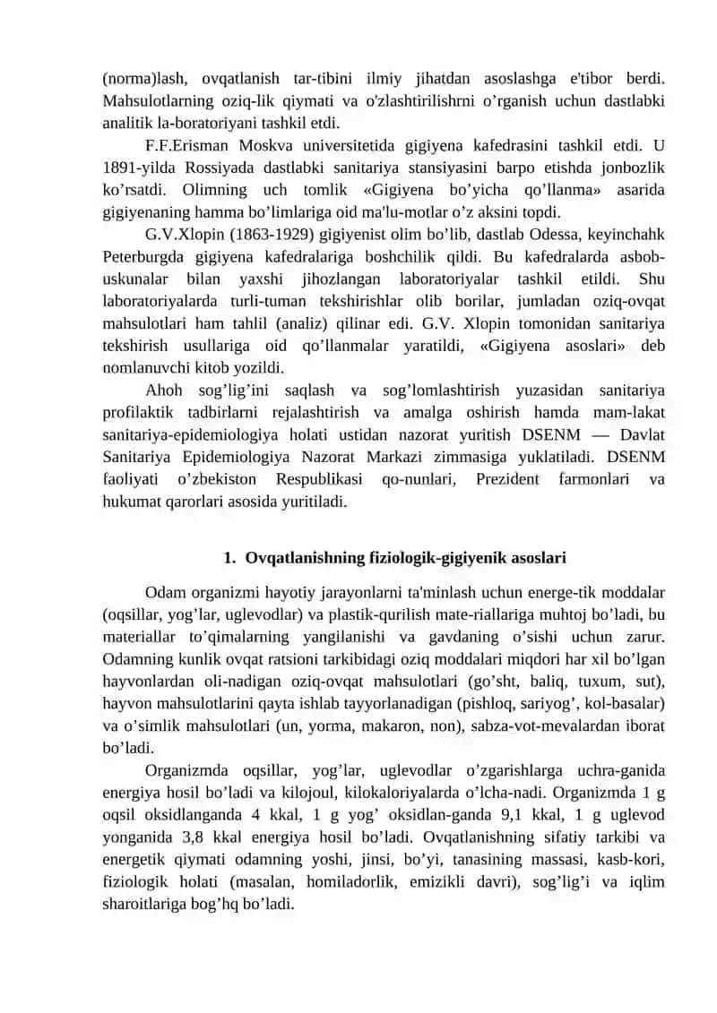 Ovqatlanish gigiyenasi 2