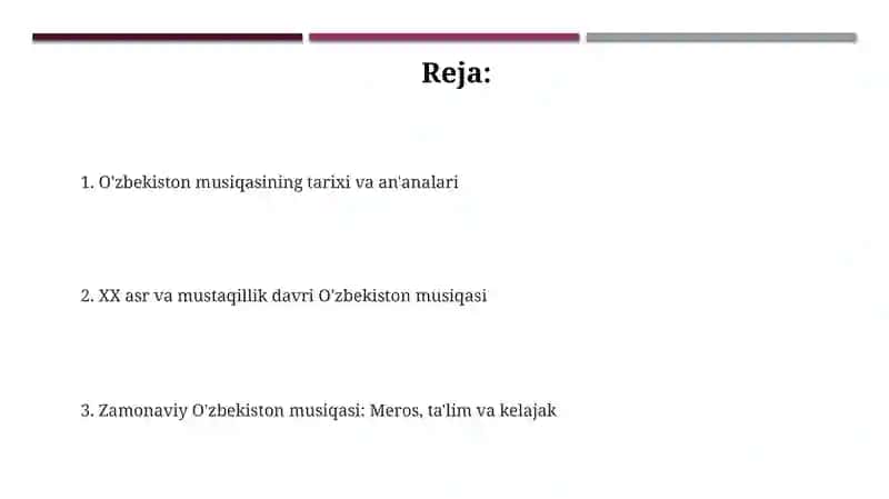 O'zbekistonning musiqiy tarixi va hozirgi kundagi san'ati 2