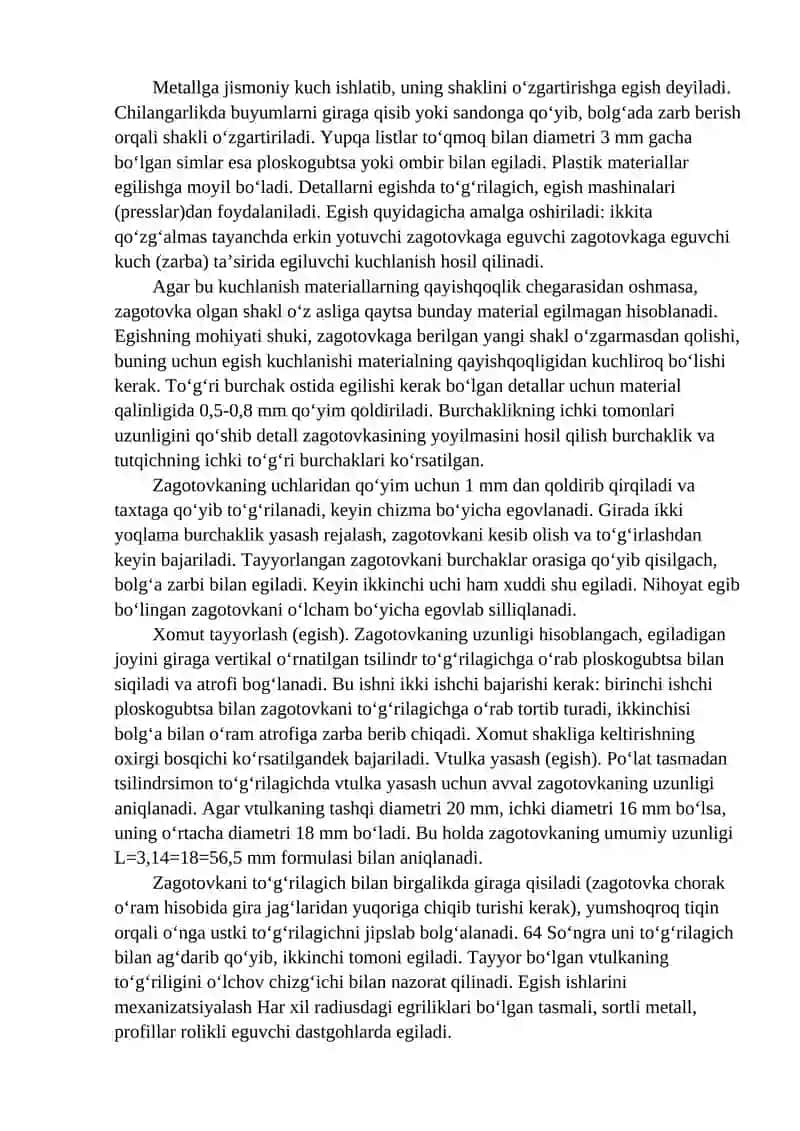 Metallarni egish va bukish 2