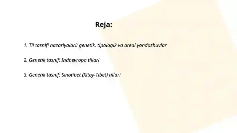 Dunyo tillari tasnifi va tavsifi 2