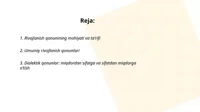 Rivojlanish qonunlari va kategoriyalari 2