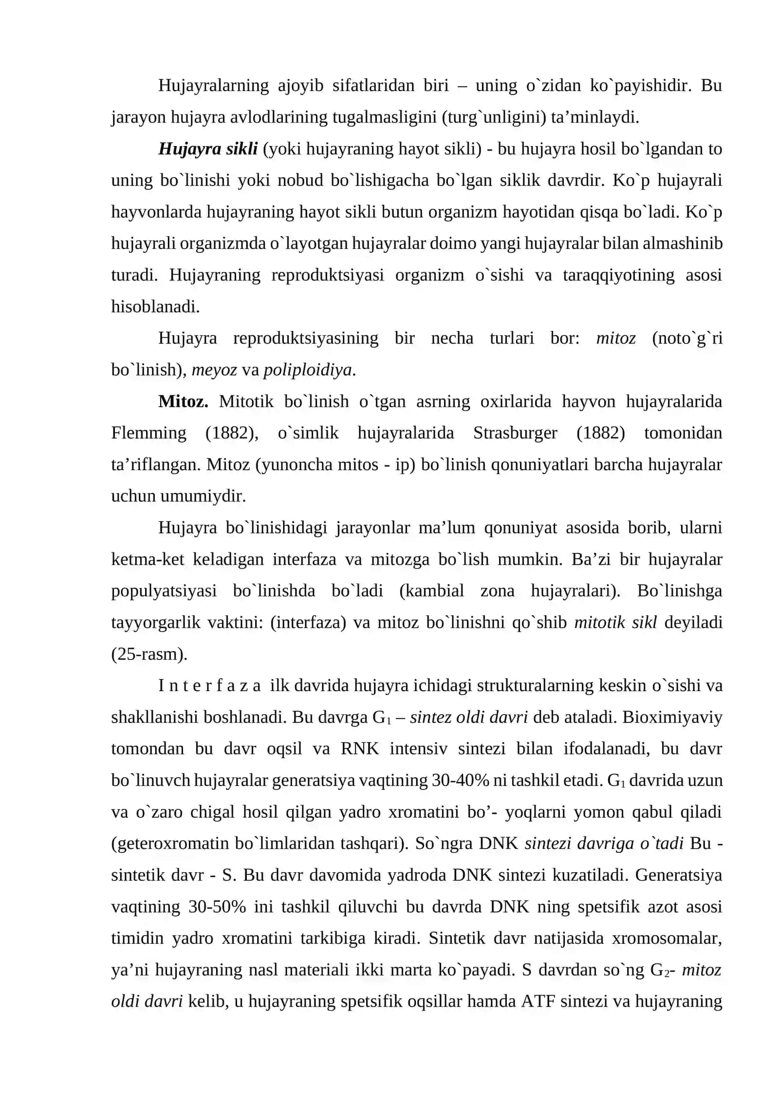 Hujayralarning bo`linishi 2