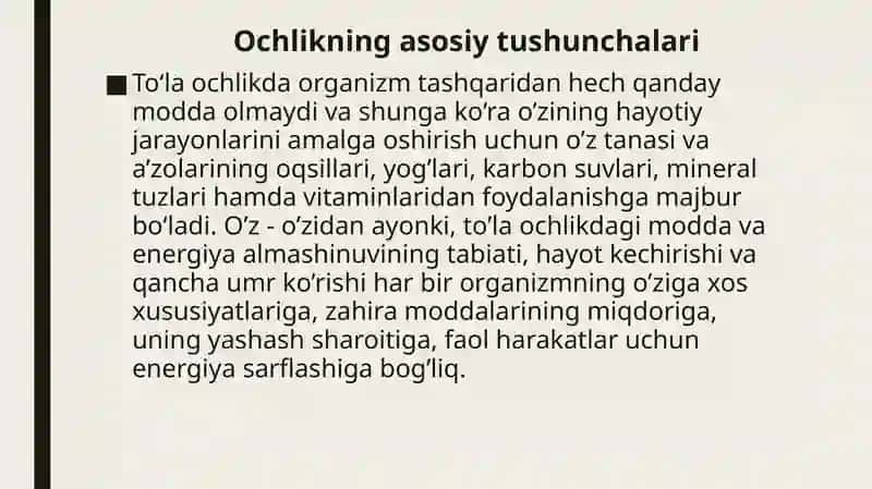 To’liq va to’liq bo’lmagan ochlik 2