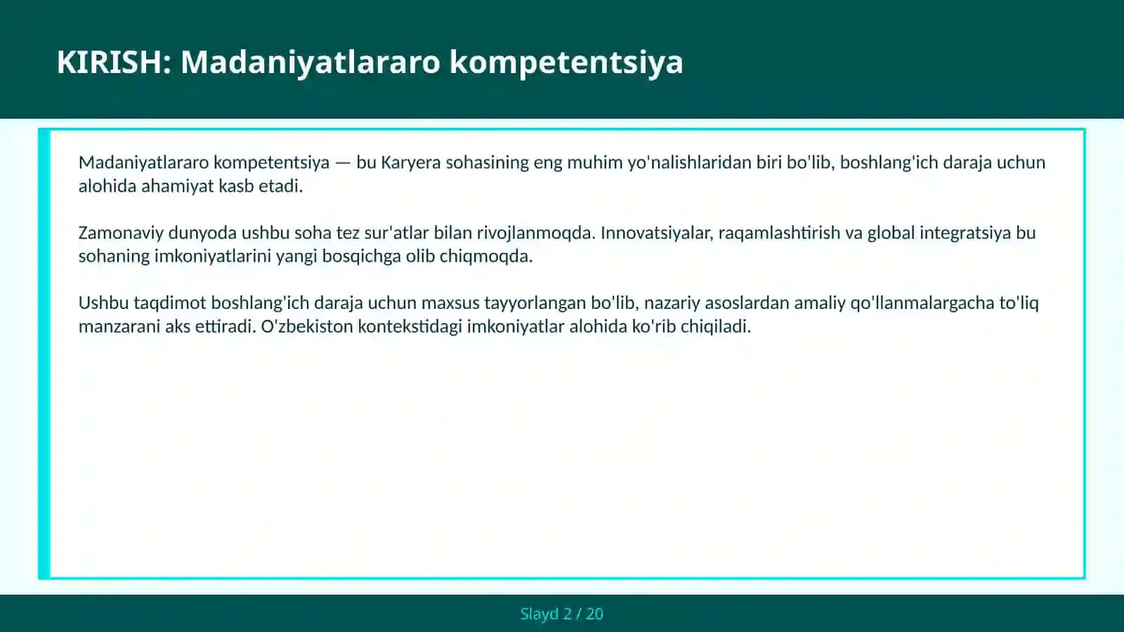 Madaniyatlararo kompetentsiya 2