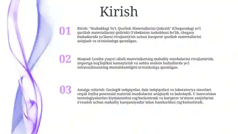 Hududdagi Yo'L Qurilish Materiallarini Qidirish 2