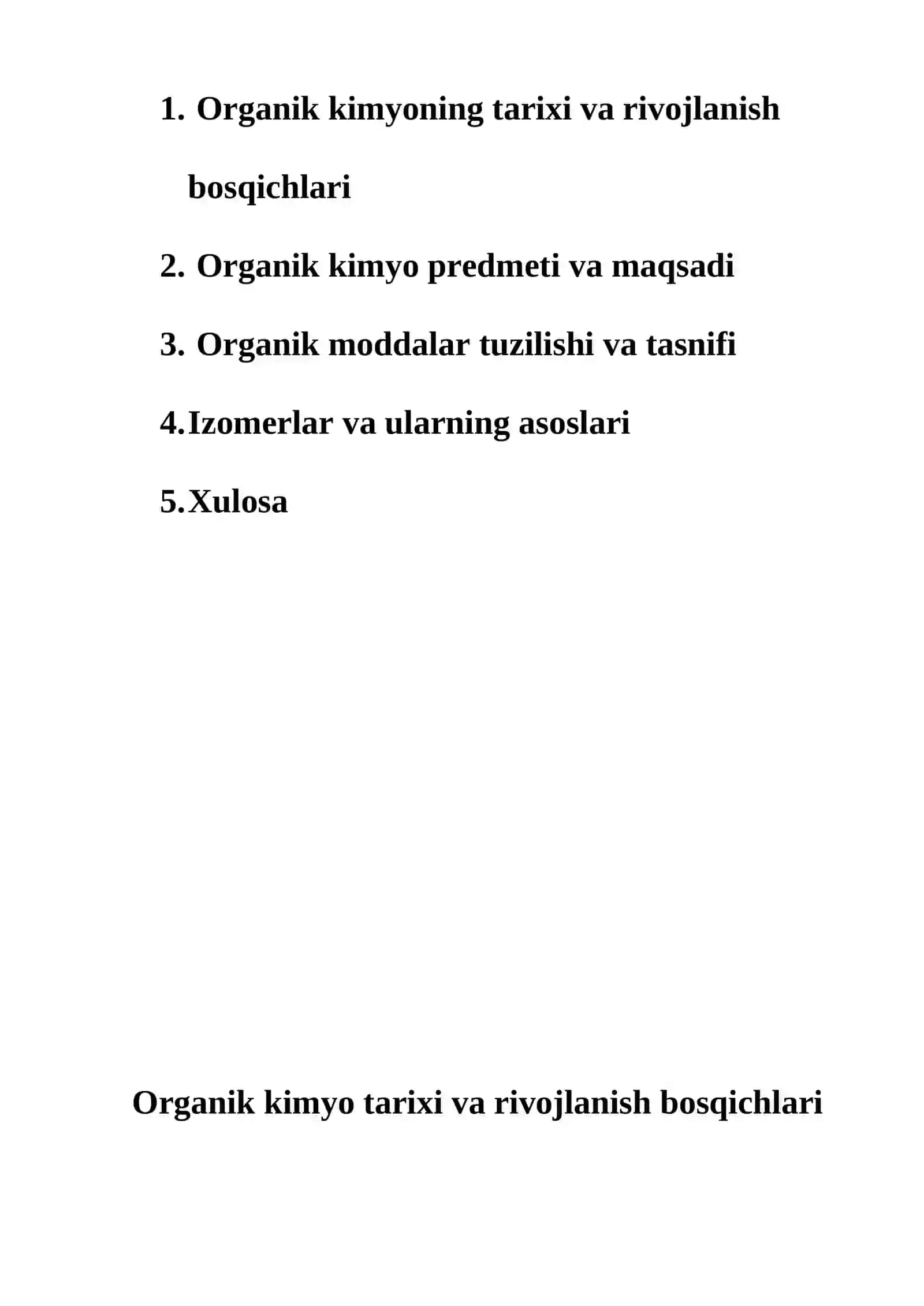 Organik kimyo va kimyoviy nazariyalar 2