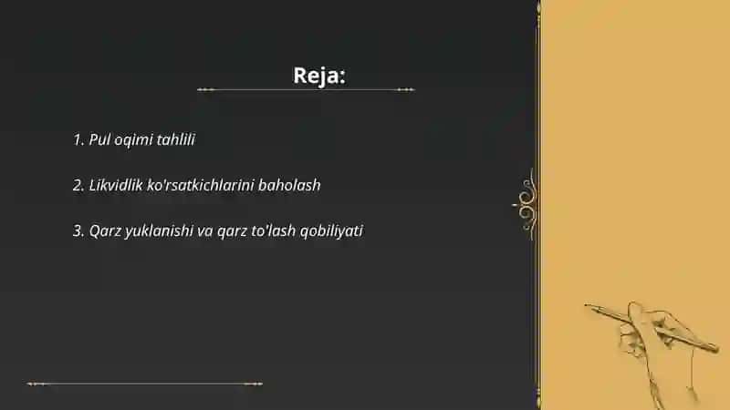 Pul oqimi tahlili 2