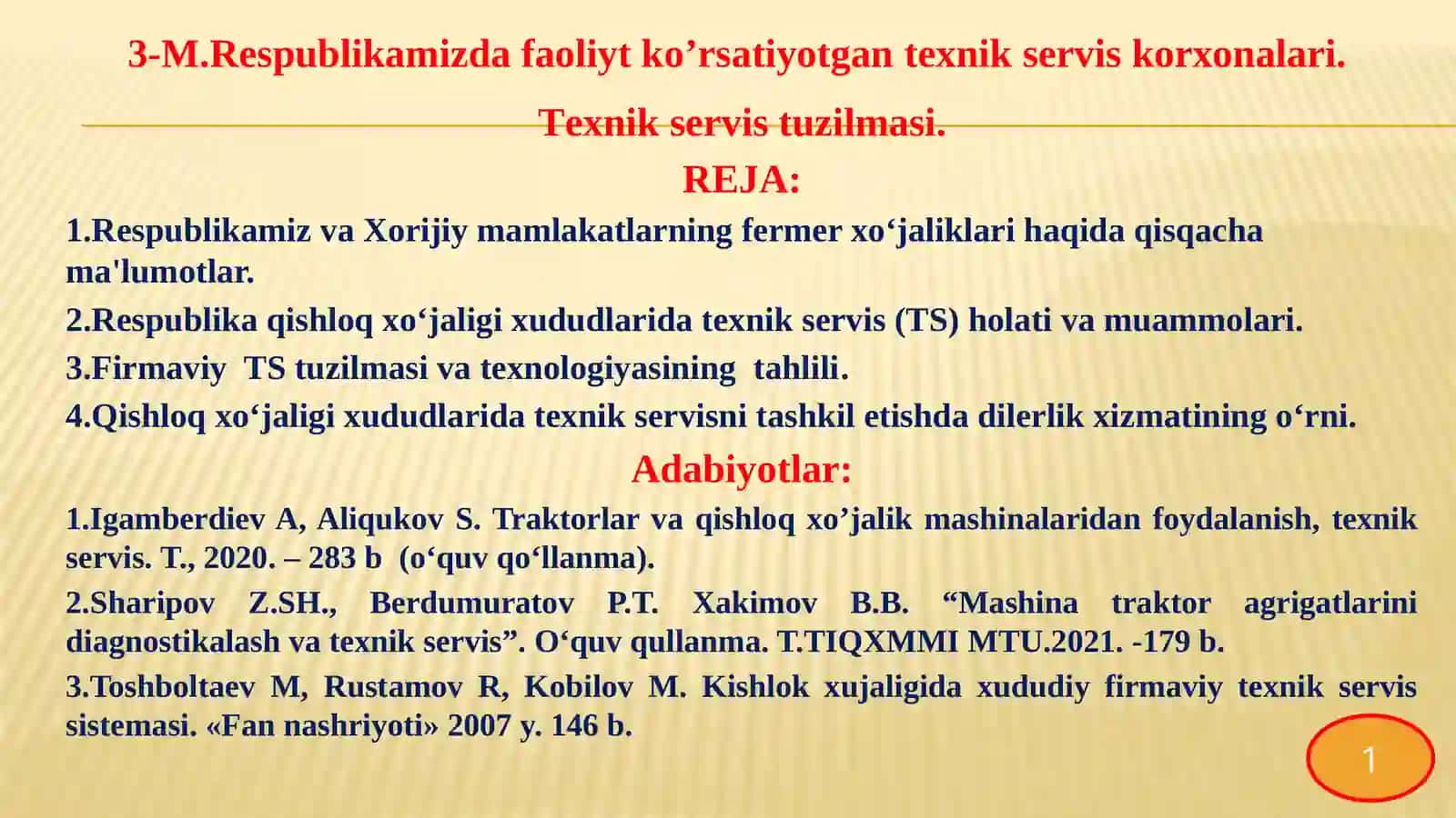 Agrosanoatda texnik tizimlari servisi 2