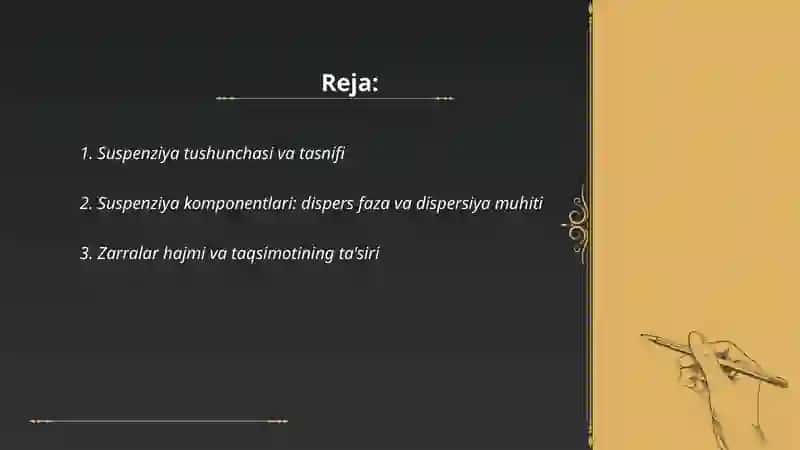 Suspenziyalar texnologiyasi 2