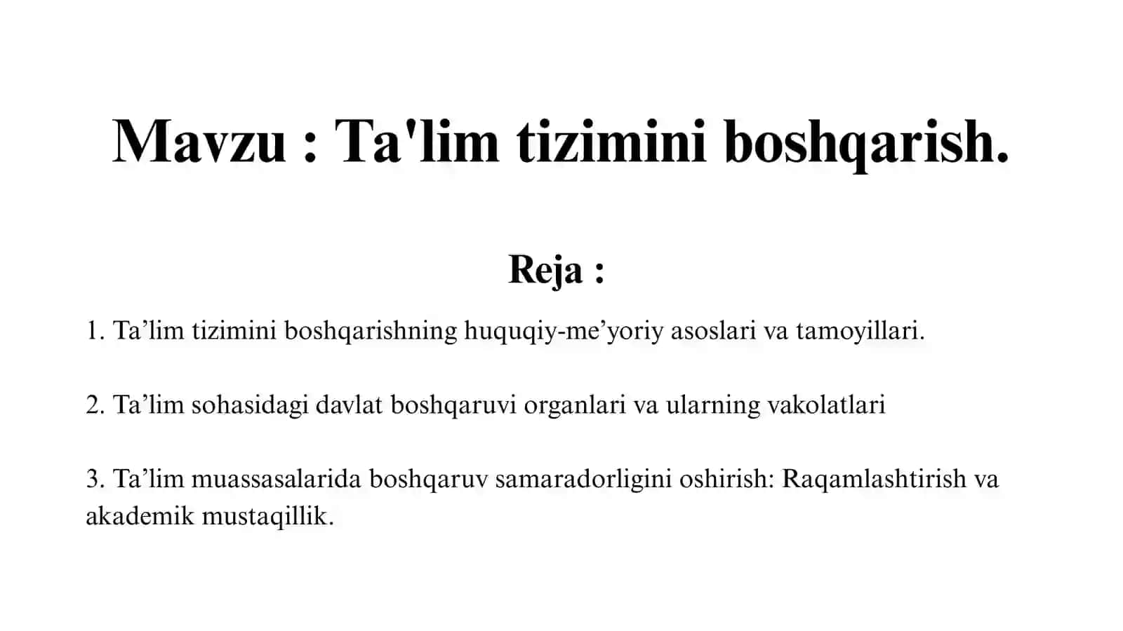 Karimjonova Mohinurning Huquq sohalari I fanidan tayyorlagan mustaqil ta'lim taqdimoti 2