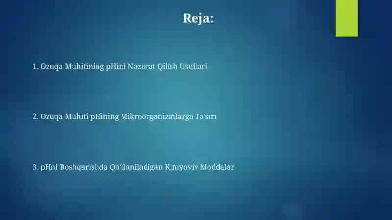 Ozuqa muhitlar pHni anqilash 2