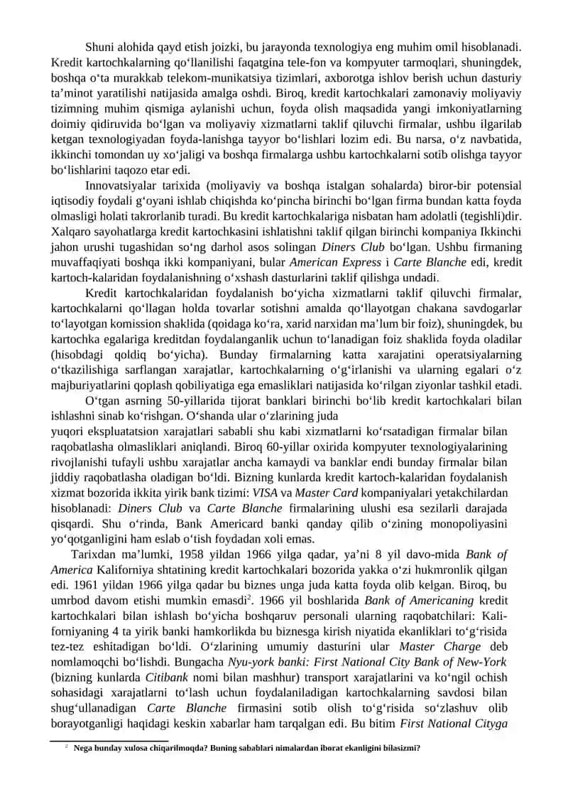 Moliyaviy yangiliklar va moliyaviy bozorlar 2