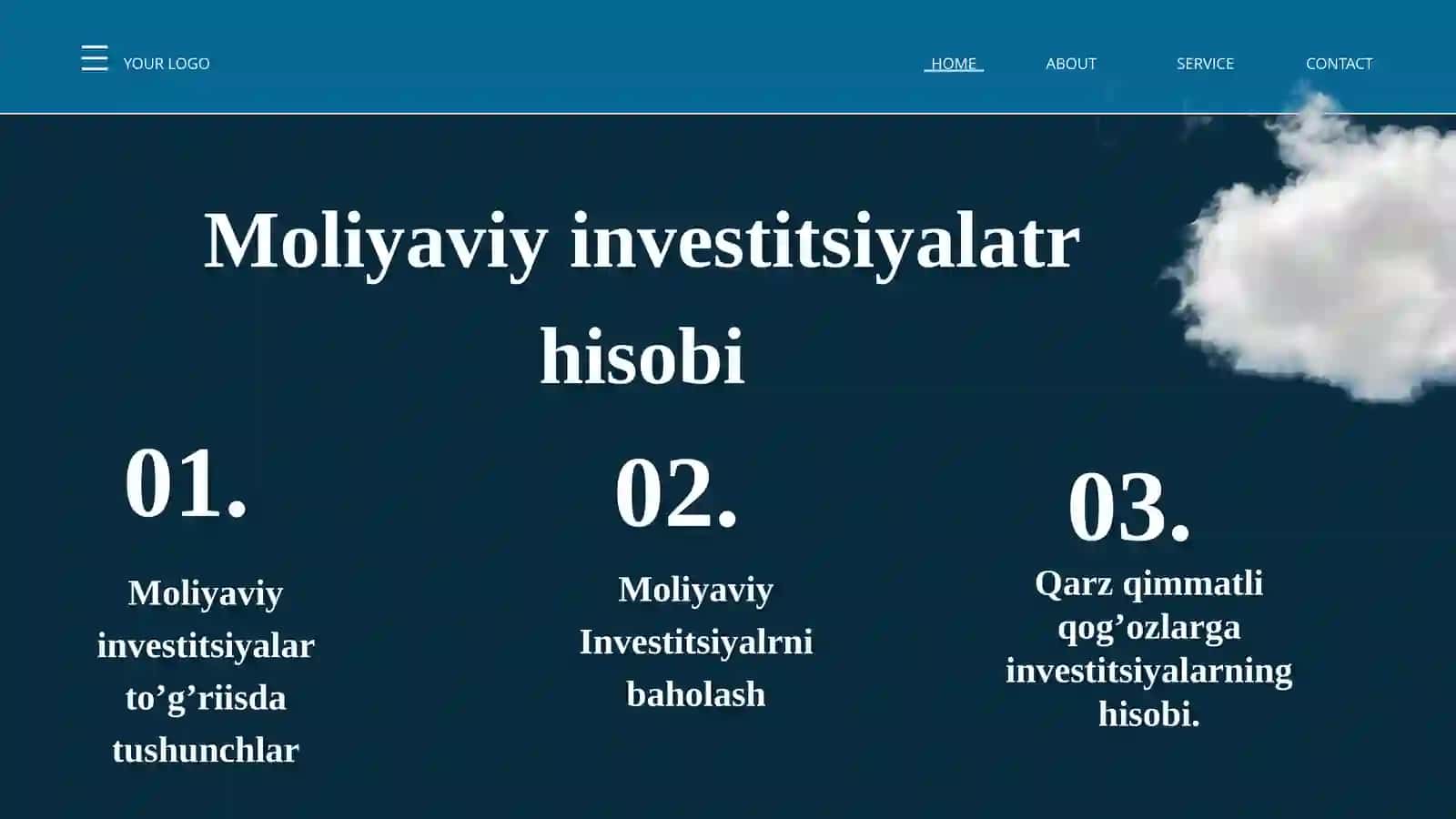 Moliyaviy investitsiyalar hisobi 2