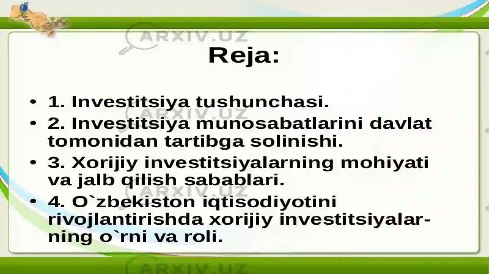 Investitsiyalarda qatnashish usullari 2