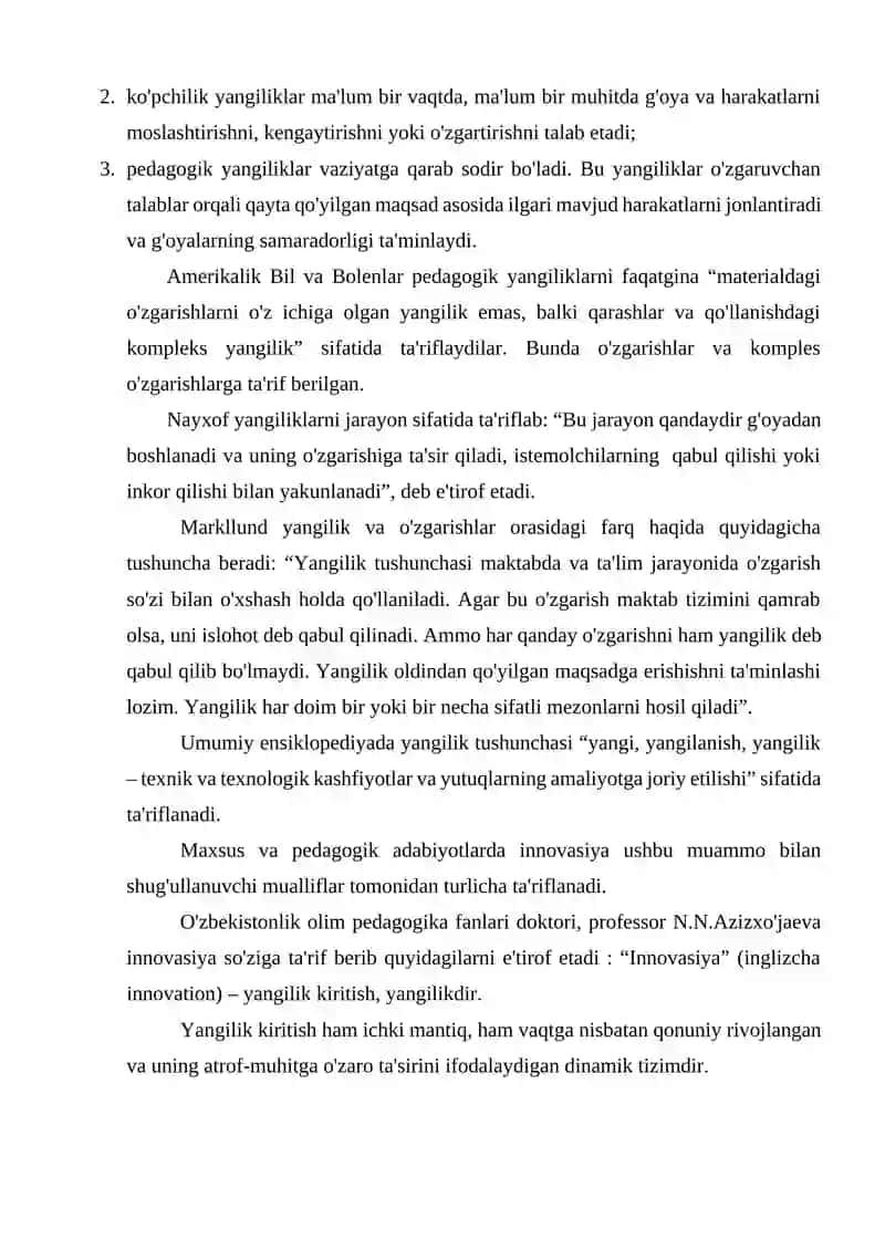 Ta'limda innovatsion jarayonlar Innovatsiya tushunchasi 2