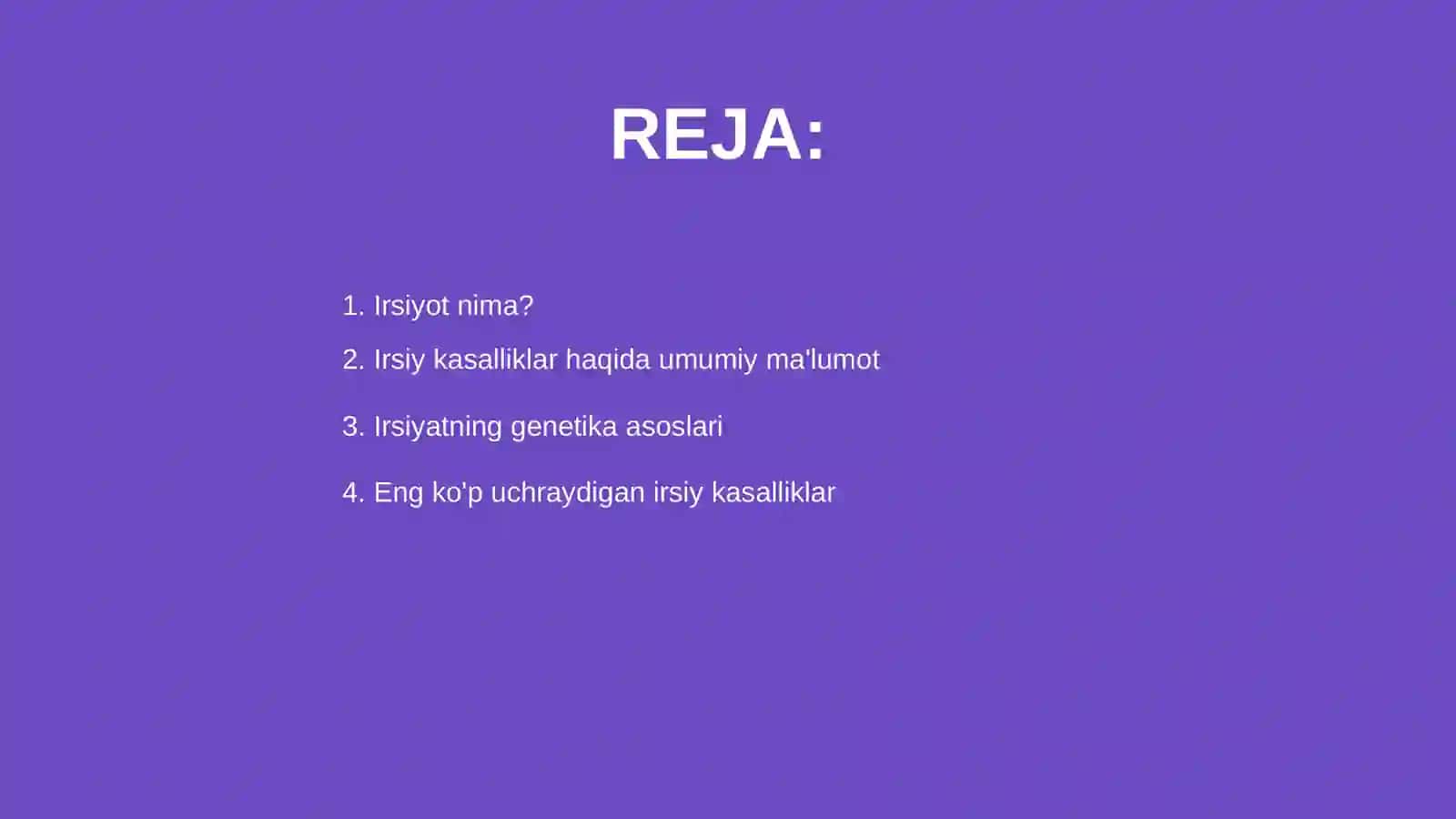 Irsiyat va irsiy kasalliklar 2