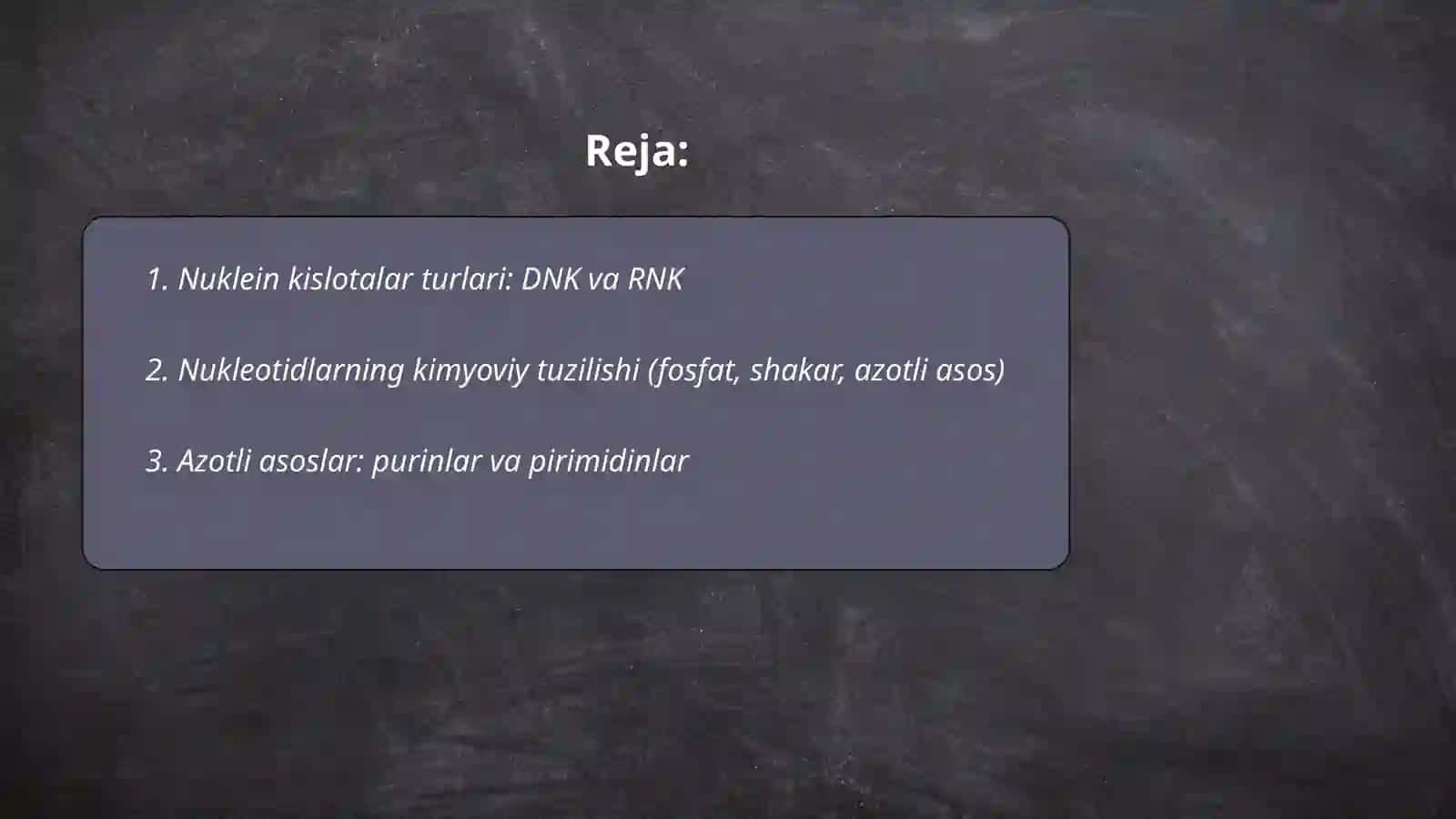Nuklein kislotalarning tuzilishi va funksiyasi 2