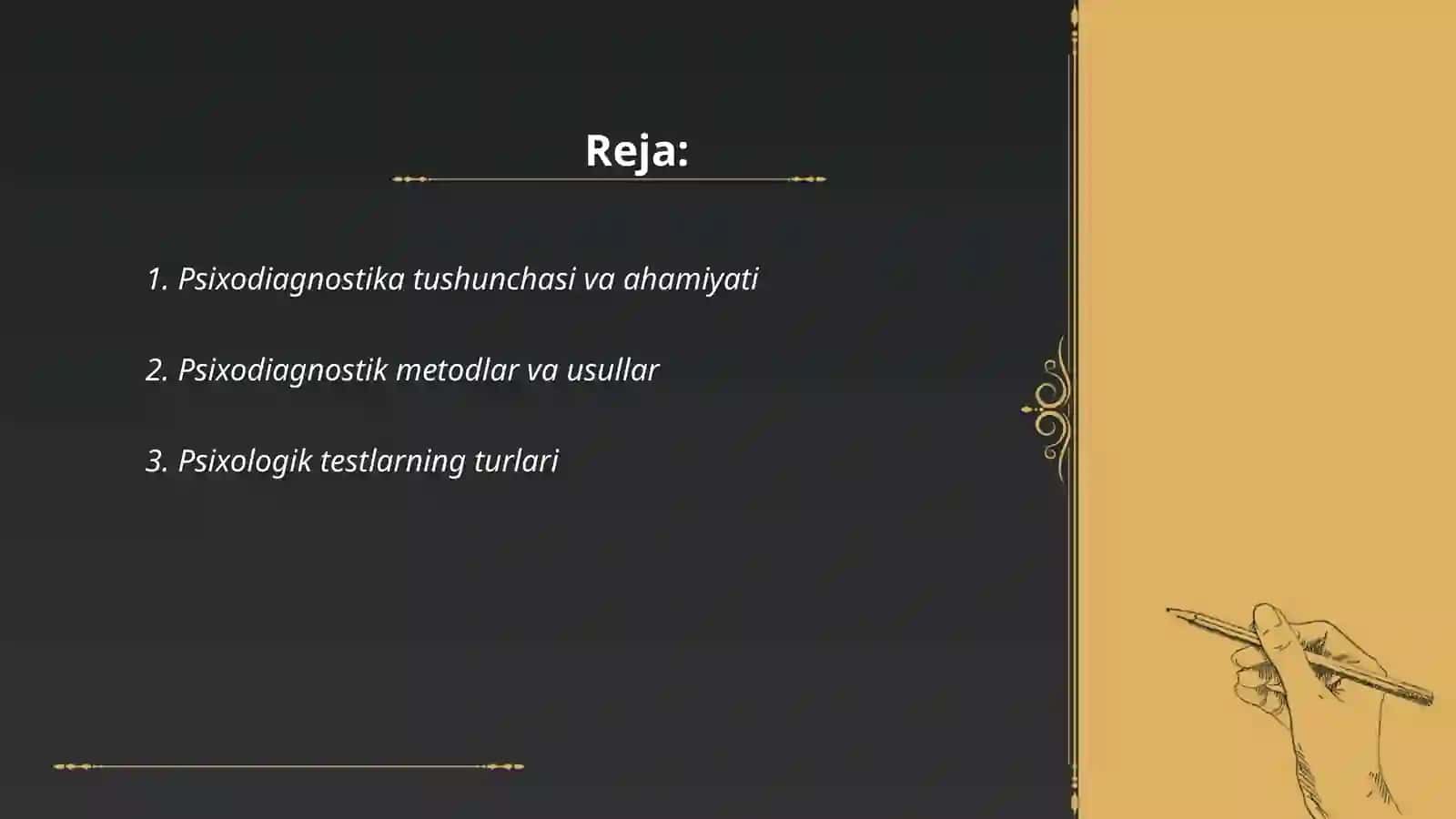 Psixodiagnostik tekshiruv va tadqiqotlar 2