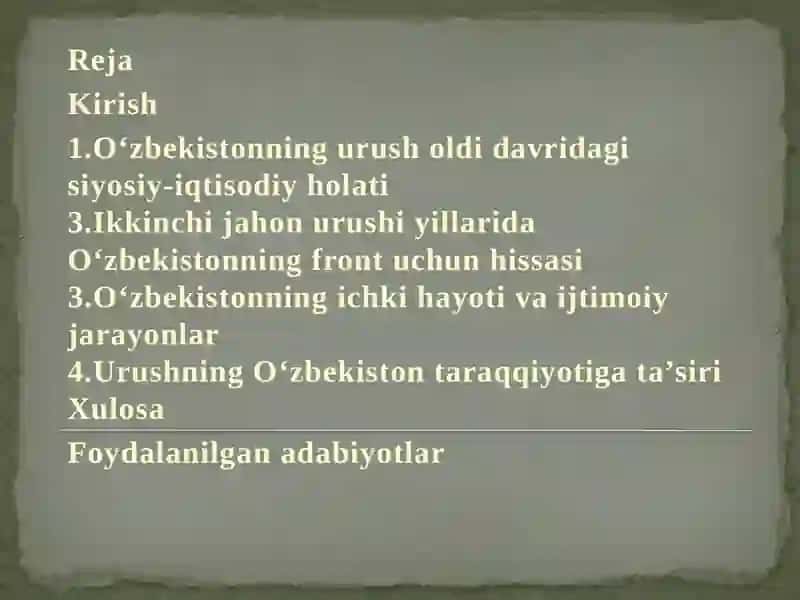 O'zbekiston Ikkinchi Jahon urushi yillarida 2