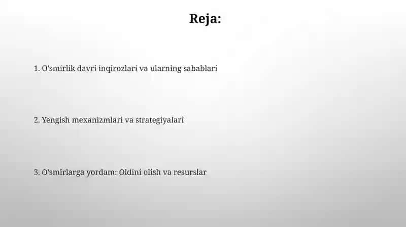 O'smirlik davrida shaxsiy krizislar va ularni yengish mexanizmlari 2