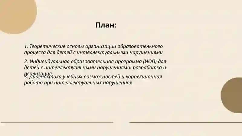 Организация образовательного и воспитательного процесса у детей с интеллектуальными нарушениями 2