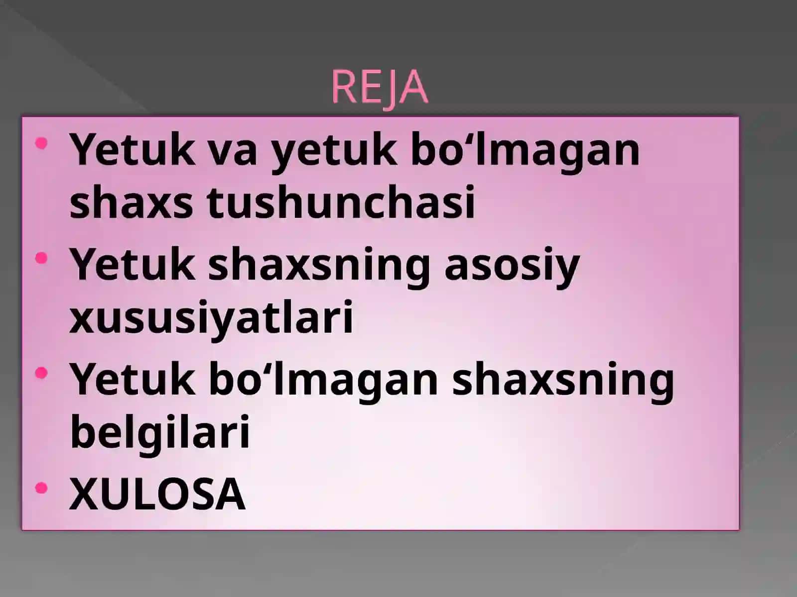 YETUK VA YETUK BO’LMAGAN SHAXS 2
