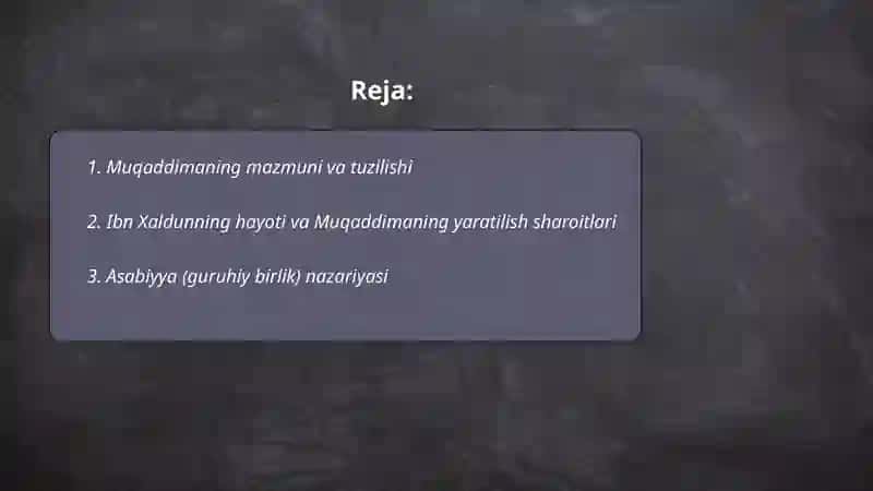 Ibn Xaldunning Muqaddima asari haqida 2