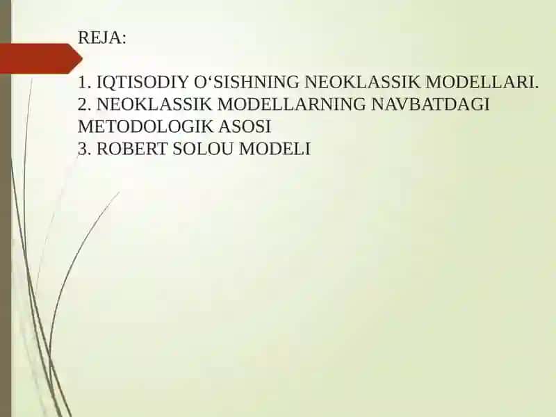 Robert Solouning o‘sish modeli 2