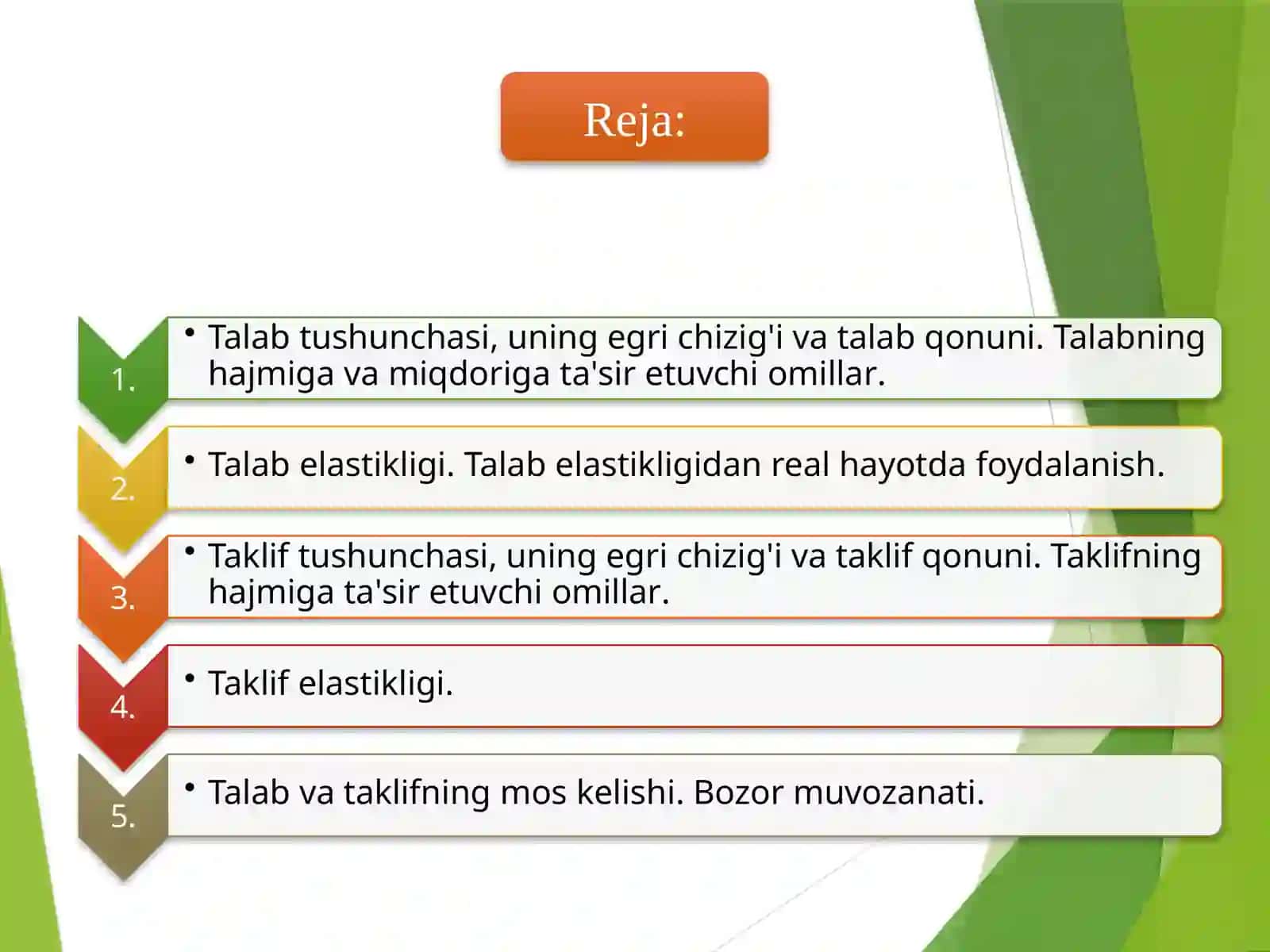 Talab va taklif nazariyasi 2