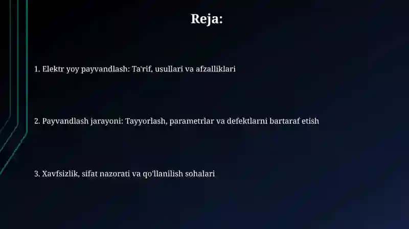 Elektr yoy bilan payvandlash 2