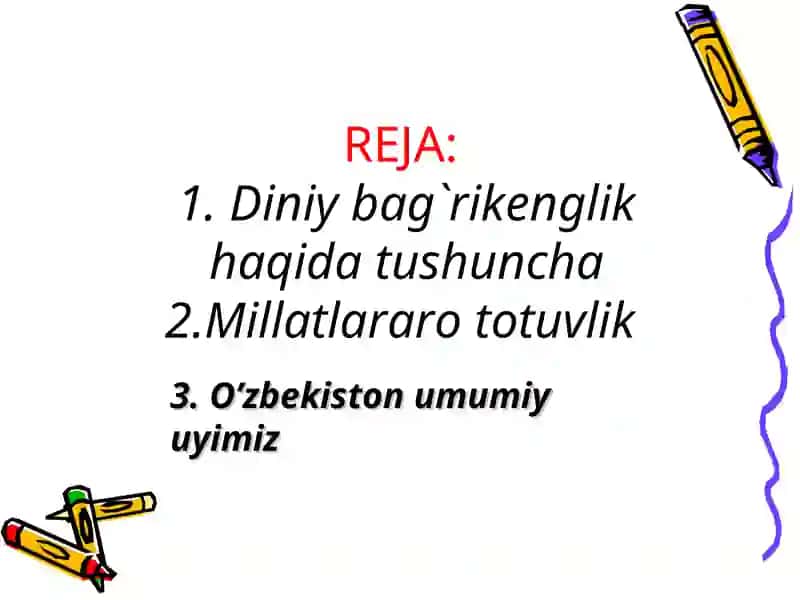 Diniy bag`rikenglik va millatlararo totuvlik 2