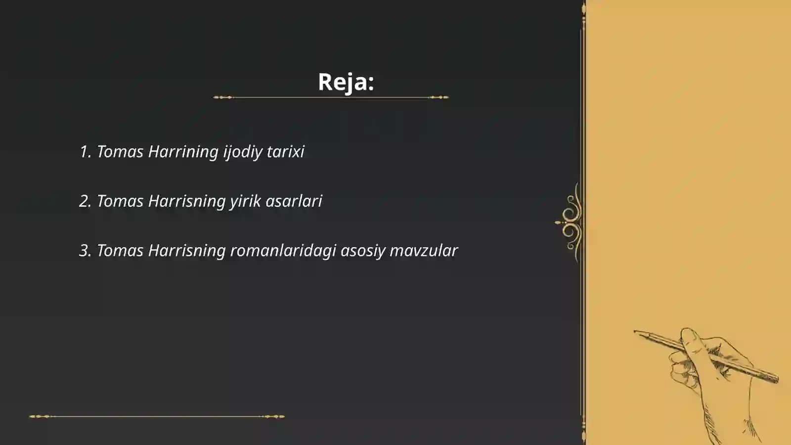 Tomas Harrining ijodiy tarixi 2