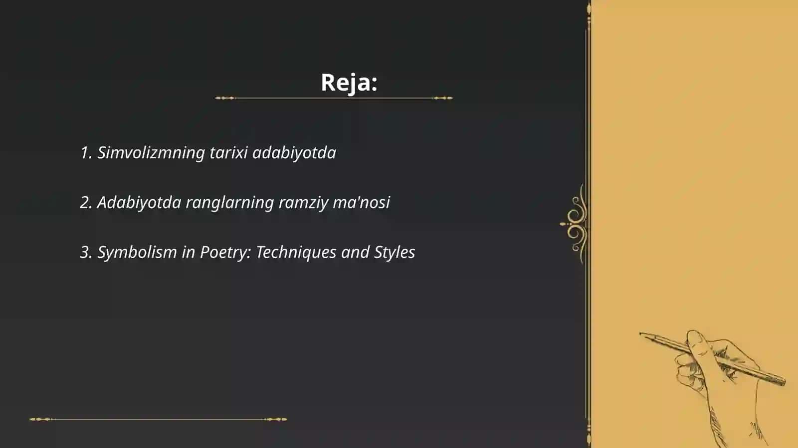 Simvol adabiyotining o‘ziga xosligi. 2 2