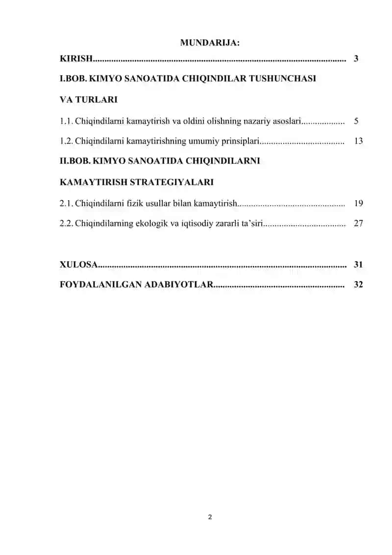 KIMYO SANOATIDA ISHLAB CHIQARISH CHIQINDILARINI KAMAYTIRISH USULLARI 2