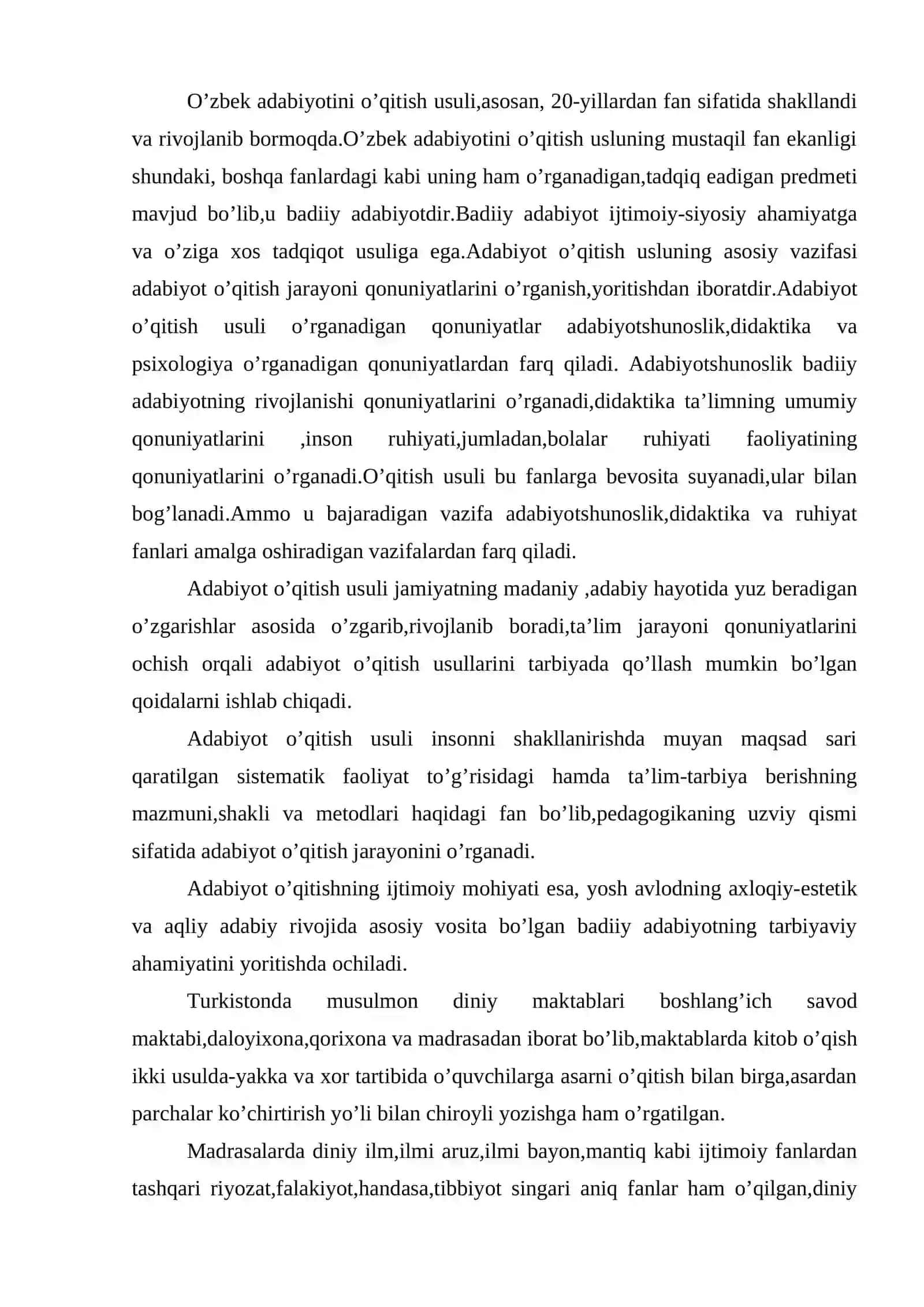 Adabiyot o’qitish metodikasi tarixidan. 2