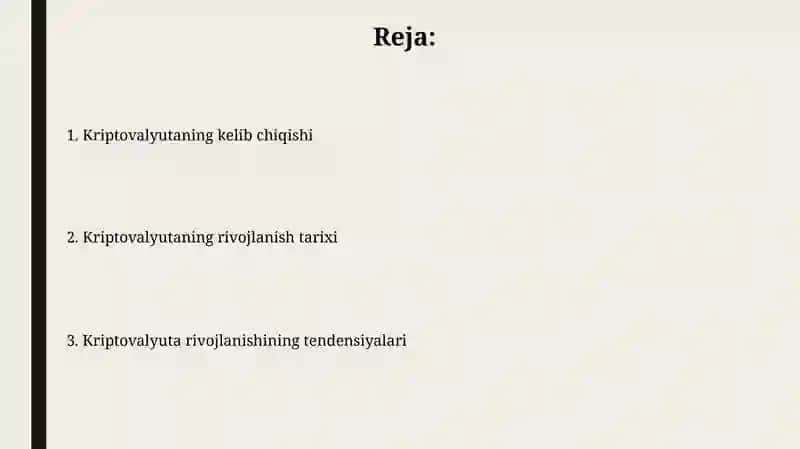 Kripta valyutaning kelib chiqishi va rivojlanish tendensiyasi 2