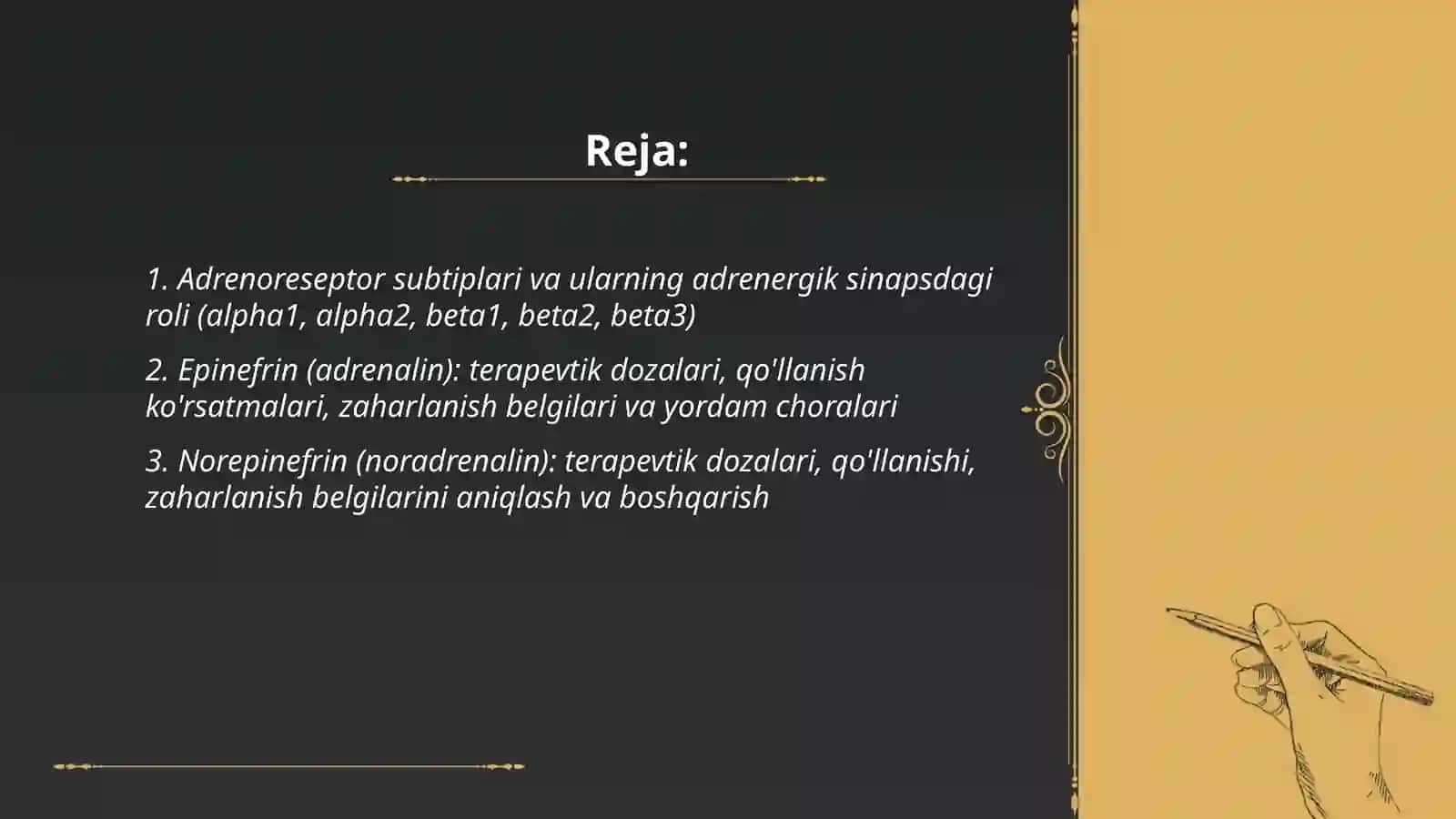 Adrenergik sinapslarga ta'sir qiladigan moddalar 2