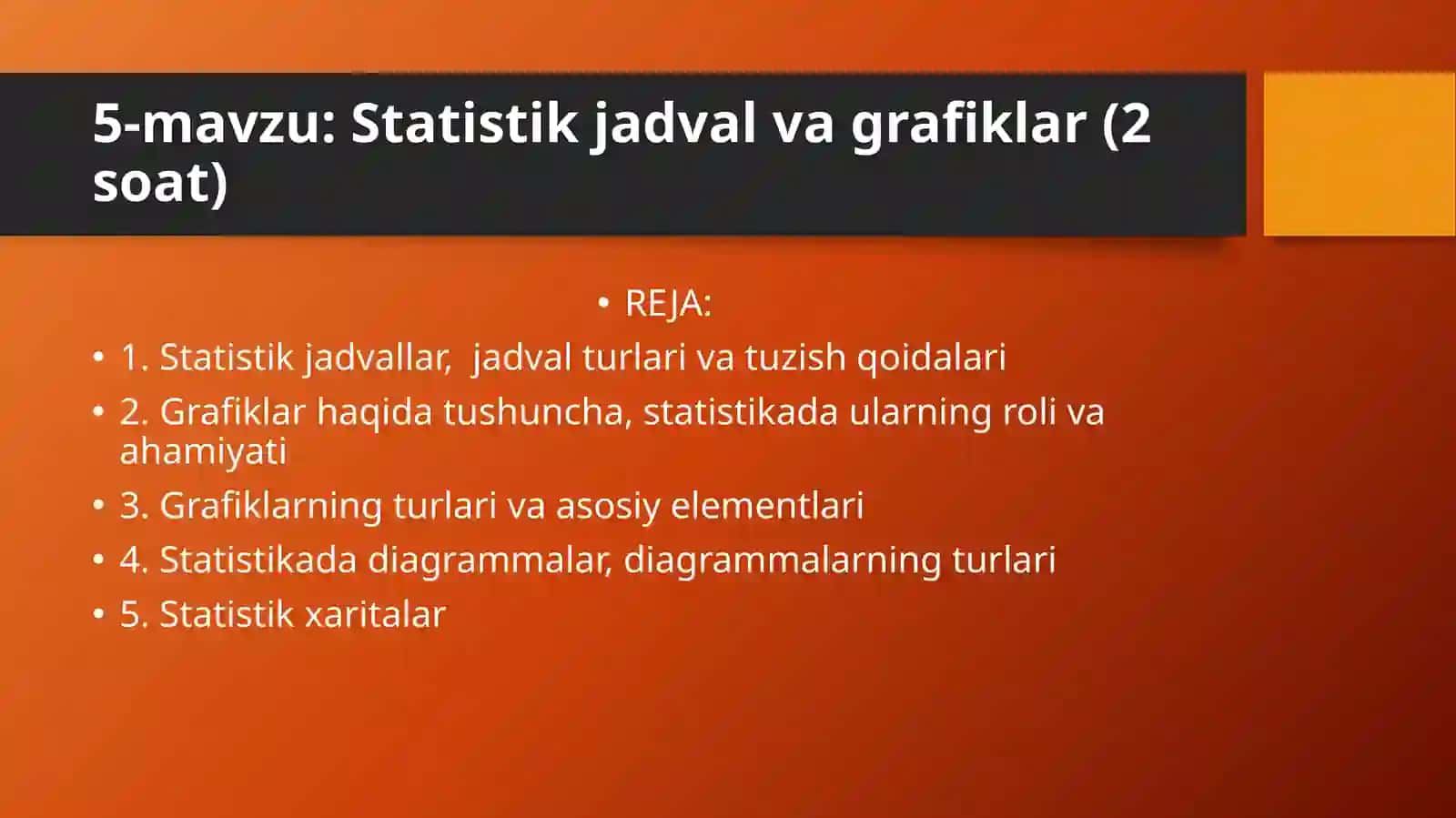 Staistikadagi ma'lumotlar 2
