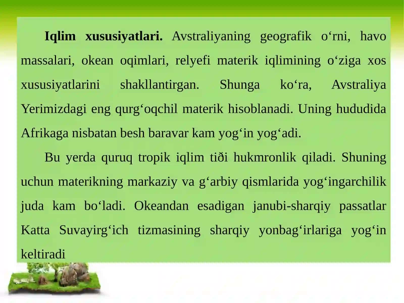 Iqlimi, ichki suvlari va tabiat zonalari 2