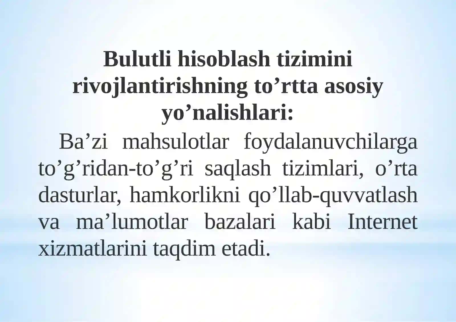 Bulut texnologiyalarining rivojlanishi 2